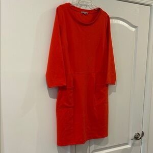 GAP Bold Red Long Sleeve Dress Size Large